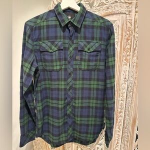 G-Star Navy and Forest Plaid Shirt